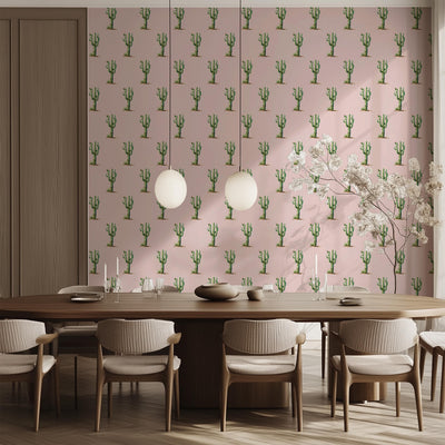 Cactus Garden botanical wallpaper – design pattern close-up