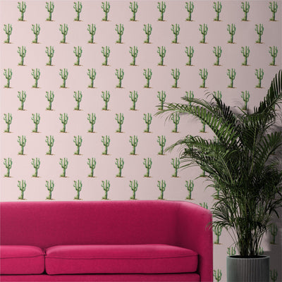 Cactus Garden botanical wallpaper – wall design detail