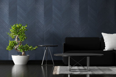 Ash Haven wood-effect wall panel styled in a modern interior