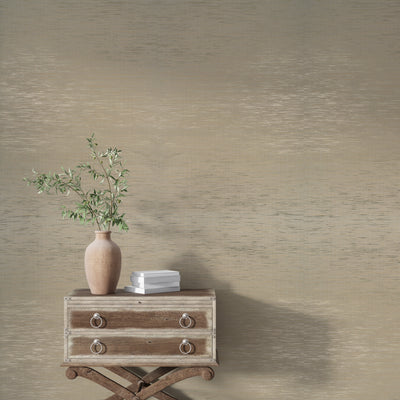 Cashmere Rib textured grasscloth wallcovering styled in a modern interior