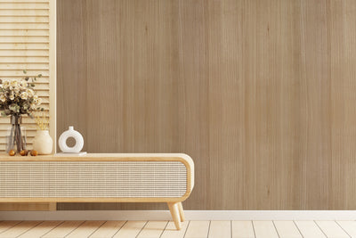 Golden Grove wood-effect wall panel styled in a modern interior