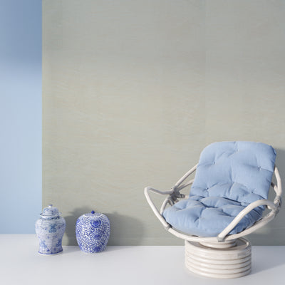 Mellow Wash textured grasscloth wallcovering styled in a modern interior