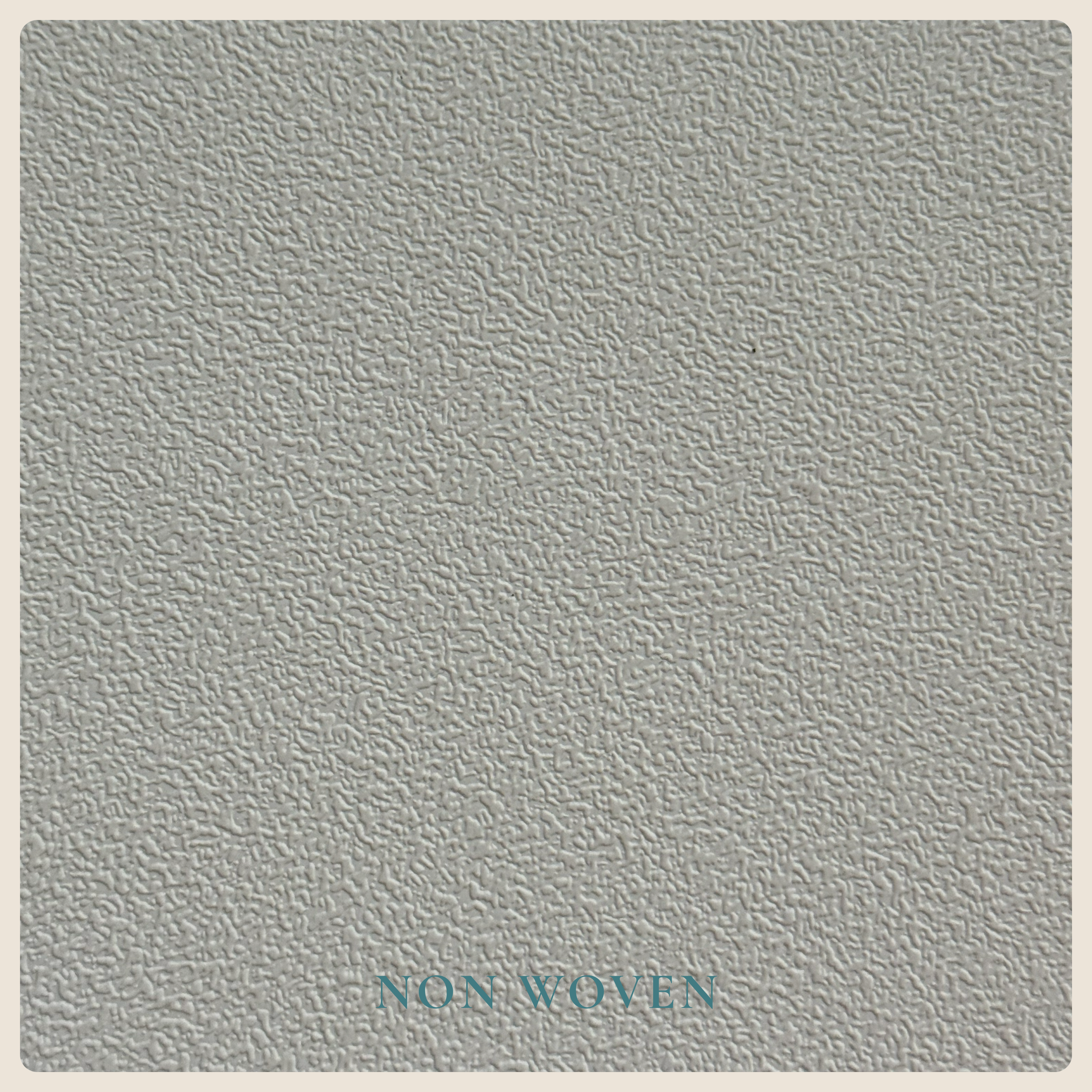 A square textured material swatch in a light warm gray or greige tone with the words 'NON WOVEN' printed near the bottom center.