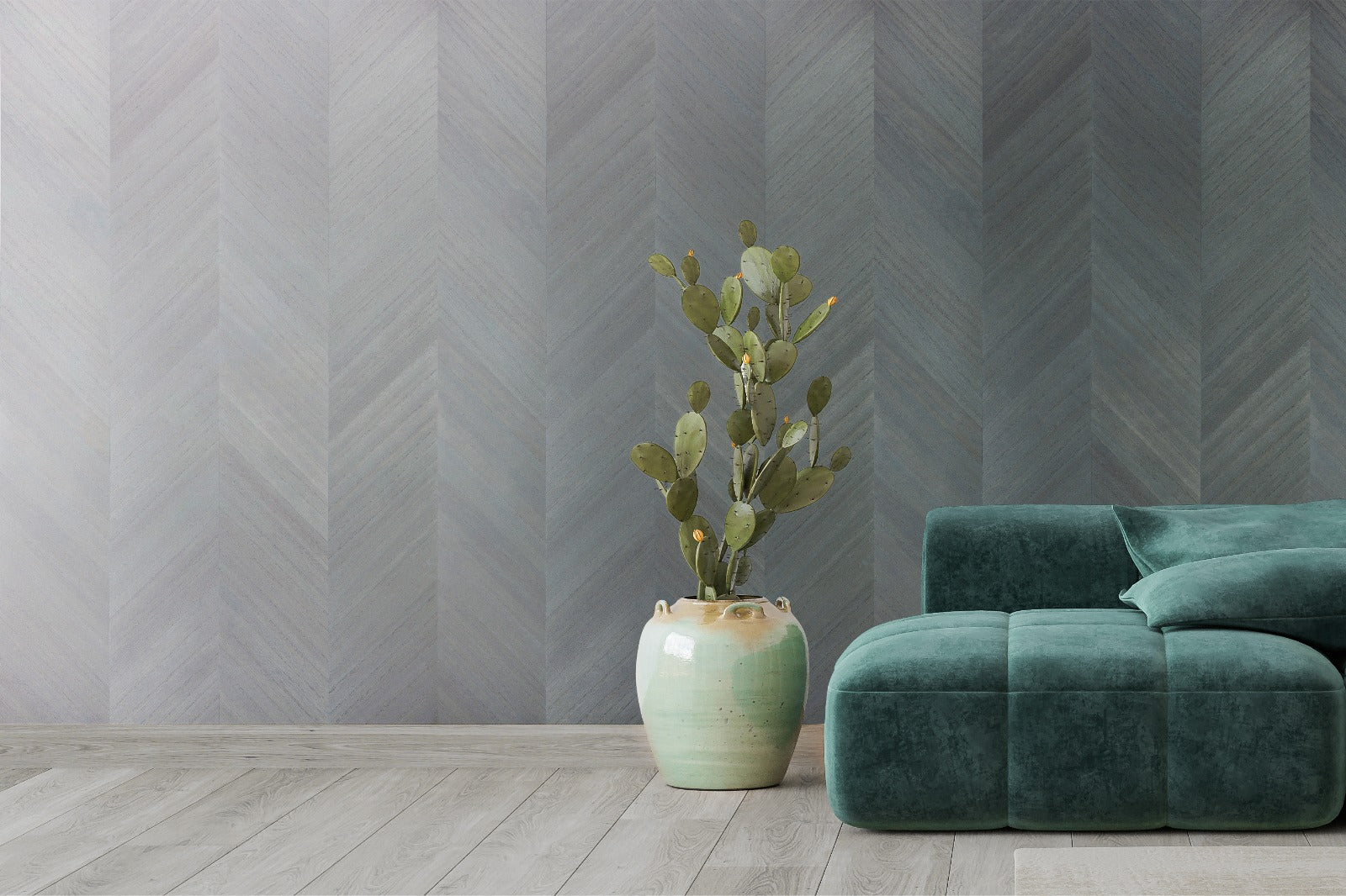 Ocean Crest wood-effect wall panel styled in a modern interior