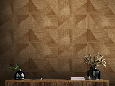 Rustic Angle wood-effect wall panel styled in a modern interior