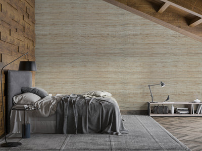 Rustic Raffia textured grasscloth wallcovering styled in a modern interior