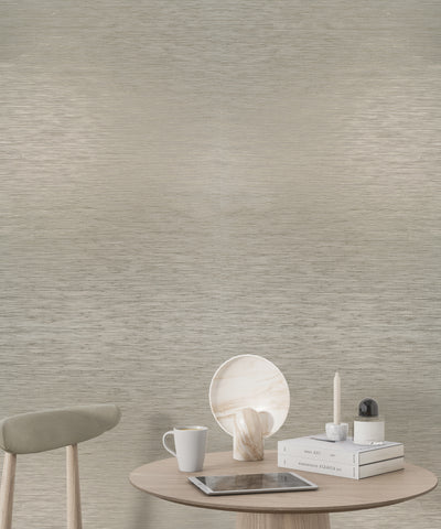 Shimmer Weave textured grasscloth wallcovering styled in a modern interior