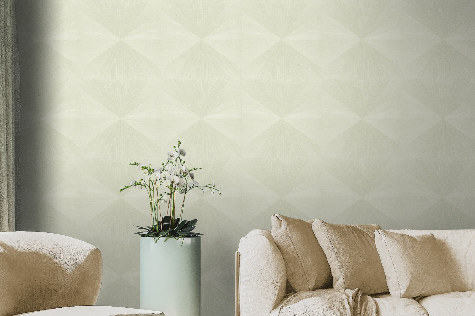 Timber Grid wood-effect wall panel styled in a modern interior